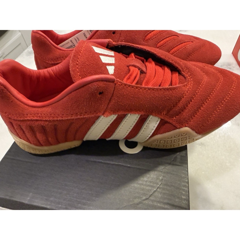 Adidas Taekwondo Mei Elite Kids 6 Red Suede White Stripes IH1851 Sneaker